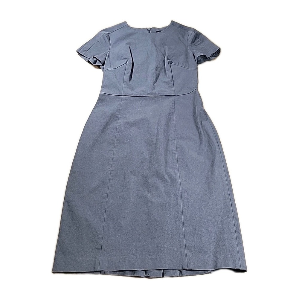 Banana Republic COTTON BLEND Shirt Dress Pockets GRAY SIZE 6 ZIPPERED